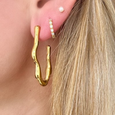 Pendientes Ondas Gold