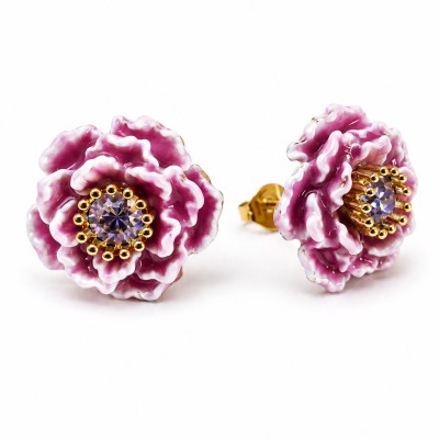 Pendientes Peonia Amatista
