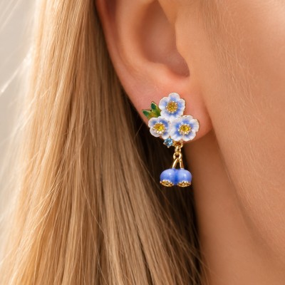 Pendientes Flor Azul de...