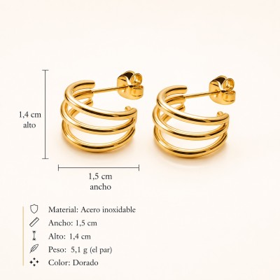 Pendientes Esclipse Triple Aro
