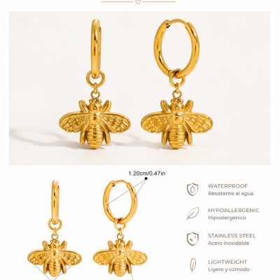 Pendientes Abeja Dorada