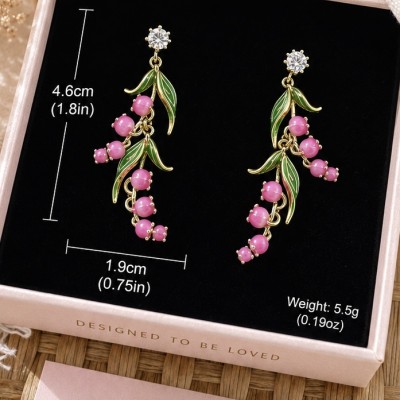 Pendientes flor campanilla rosa con packaging de regalo ADORAVI