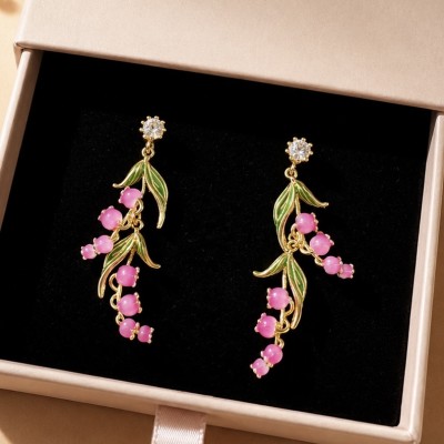Pendientes florales campanilla rosa en caja de regalo ADORAVI