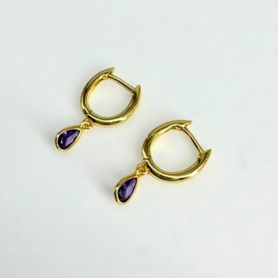 Pendientes Gota Gold Lila