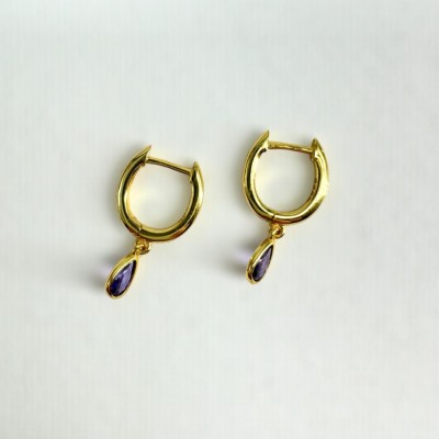 Pendientes Gota Gold Lila