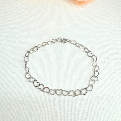 Pulsera Corazones Silver