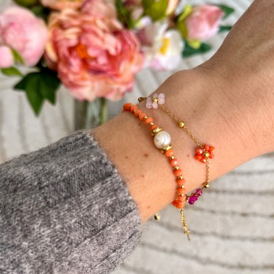 Pulsera Lily coral