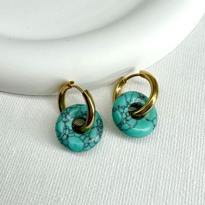 Pendientes Lua color turquesa