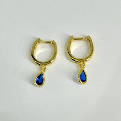 Pendientes Gota Gold Blue