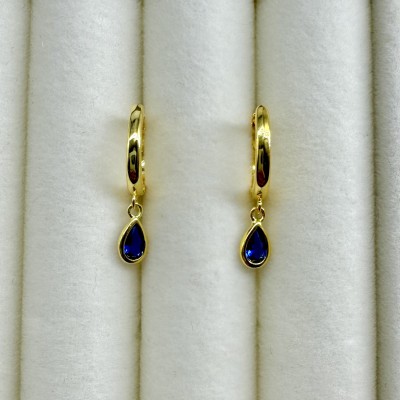 Pendientes Gota Gold Blue